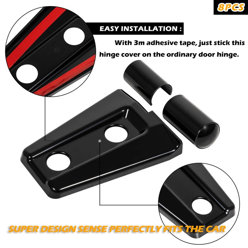 Door Hinge Cover Trim Exterior Accessories for 2007-2018 Jeep Wrangler