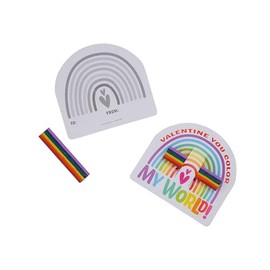 Fun Express 6-Color Rainbow Crayon Valentine Exchanges with Card for 25