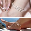 CharmBurst 3 Piece Triple Layered Anklet Silver Ladies, Elegant and