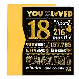 Happy Birthday Card, Birthday Decorations for Boys and GirlsHappy Birthday Card for Him or Her (18th)