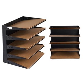 MAXXBUILD Desktop File Organizer, 5-Tier Letter Paper Rack, Black Metal Document Sorter (5 LAYER)