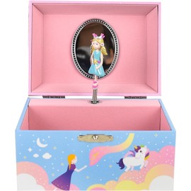 Princess Music Box Jewelry Box for Girls, Fairy Toys with Rotating Fairy Figure, Princess Room Decor & Toddler Jewelry Storage, Jewelry Box for Little Girls 4-6 age Fairy Decor Gift-5.9"×4.3"×3.5"