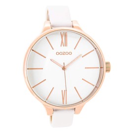 Oozoo C9540 Women's Watch with Leather Strap 45 mm Rose / White / White, Rose gold / white, Strap.