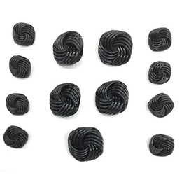 Spiral Black Button Set ~ for Blazer, Suits, Sport Coat, Uniform, Jacket , Dresses 13 Pc. (5 pc 7/8" inch- 21mm & 8pc 5/8" inch-14mm)