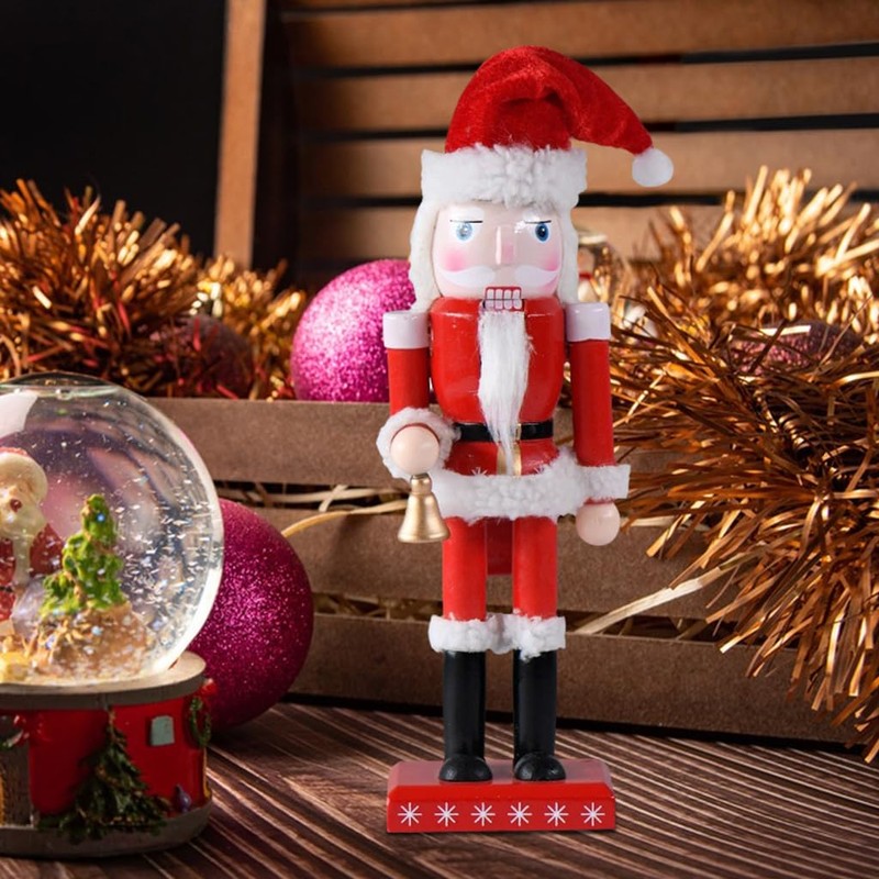 CutitiUU Nutcracker Christmas Decorations, 25 cm Traditional Santa Nutcracker, Festive