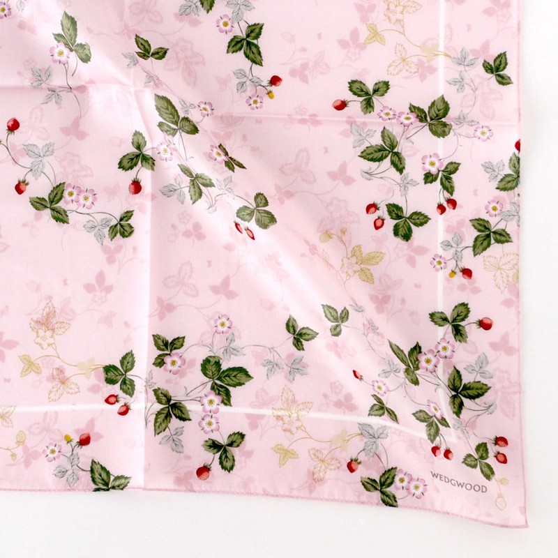 WEDGWOOD 260039-0001-01 Large Print Handkerchief (Pink) Wild Strawberry, Easy Care