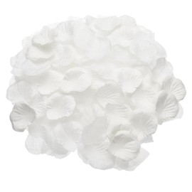 uxcell 5000 Pcs Silk Fake Flower Petals for Wedding, Artificial Rose Petals Bulk for Wedding Confetti Scatter Valentine's Day Proposal Flower Petals Decoration (White)