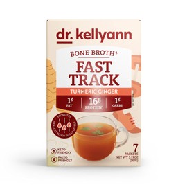 Dr. Kellyann Fast Track Bone Broth Packets (7 Servings) – 16g Protein, Grass-Fed Hydrolyzed Collagen, Keto & Paleo-Friendly, 1 Box