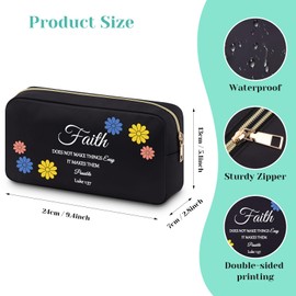 Inspirational Bible Verse Gifts Cosmetic Bag Christian Gifts for Women Motivational Religious Gifts for Women Makeup Bag Baptism Gifts Cosmetic Bag Faith Spiritual Gifts for Friend Coworker