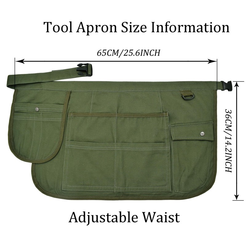 Nanxson Tool Apron Half Canvas Apron With Muti-Pockets for Home