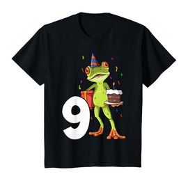 Frog Birthday 9 Frog 9th Birthday Outfit Frog 9th Party T-Shirt