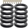 28mm x 45mm Black Curtains Drapery Pole Rod Rings With