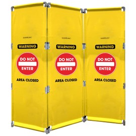 Essentially Yours "Do Not Enter" Foldable Safety Barricade | High Visibility Yellow 6 Foot Portable Safety Barrier with Heavy Duty PVC Frame