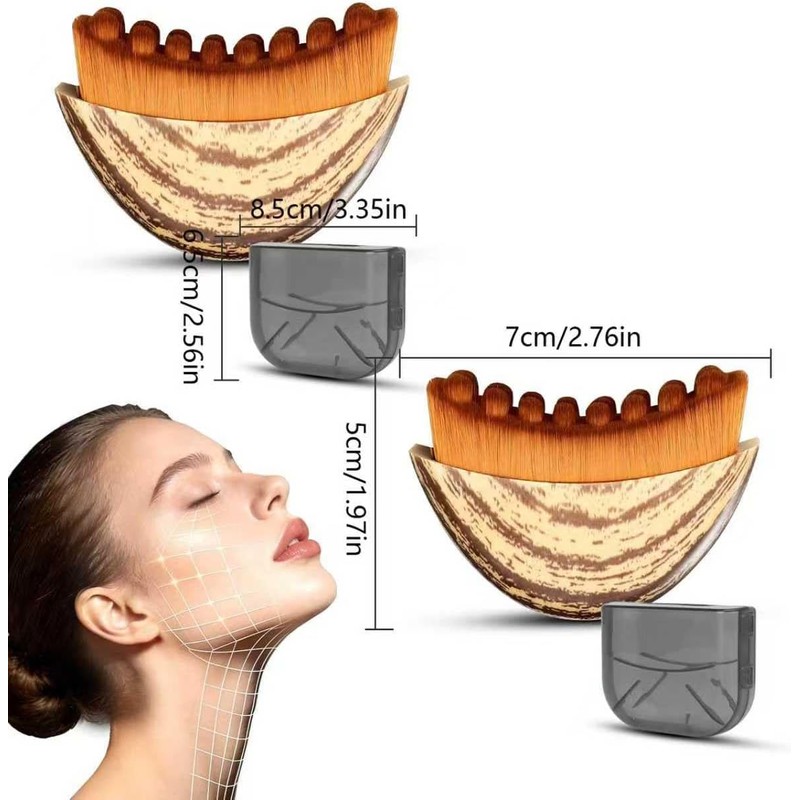 Cepillo de masaje facial para contorno linfático, ergonómico.