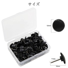 Push Tacks Black 100 Pieces, Fashionable, Push Tacks No Residue, Push Pin Style, Picture Hook, Picture Hanging Nail Frame, Fasteners, Decorative Nails, Antique Style, For Fixing Sofas, Shoes, Doors, Calendars, Boards, Bulletin Boards, Crafts, Maps, Photo