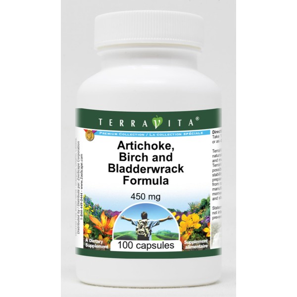 Artichoke, Birch and Bladderwrack Formula - 450 mg (100 Capsules,