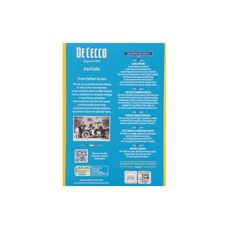 De Cecco Farfalle Pasta, 16 Oz Grocery