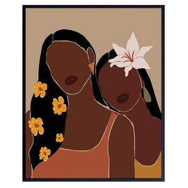 Minimalist Boho Wall Decor - Black Woman Wall Art - African American Wall Art - Black Wall Art - Hispanic Latina - Black Culture - Afro-American Wall Art - Black Girl Gifts - African American Women
