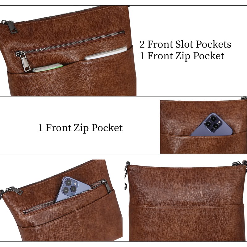 Iswee Genuine Leather Crossbody Bag for Women Purses and Handbags