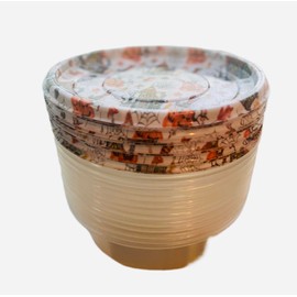 COOK WITH COLOR 24 Piece Round Plastic food containers. 12 Lids & 12 containers ROUND/CIRCULAR/LIMITED EDITION DESIGNS (SCARY PUMPKIN)