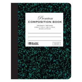 BAZIC Composition Notebook Black Marble 1/5 Quad-Ruled 100 Sheet Notebook, Squares Graph Ruled Journal Comp Notebooks for Office School, 1-Pack