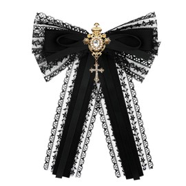 LHXzizizi Bow Ties for Women, Womens Bow Tie Rhinestone Lace Ribbon Bowtie for Women Girls Party Wedding Cosplay Daily Dress