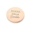 "Fifty Is Only 14 In Scrabble" Engraved Wood Coaster -