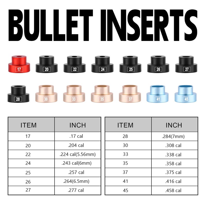 HAWKHONOR Bullet Comparator Kit, Includes 14 Inserts & 1 Comparator