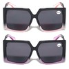 V.W.E. 2 Pairs Square Oversize Women BIFOCAL Outdoor Reading Sunglasses