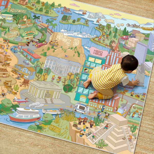 Kids Rug 5x7 North America Map Play Mat – Educational