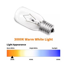 Fugedox 2pcs Microwave Bulb WB36X10003 - E17 Base 130V 40W Microwave Light Bulb for GE LG Frigidaire Kenmore Universal Type Stove Incandescent Warm White Light Lamp WB02X4235, WB02X4253, WB06X0015