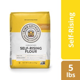 King Arthur King Arthur, Unbleached Self Rising Flour, Non-GMO Project Verified, No Preservatives, 5 Pounds (Pack of 8)