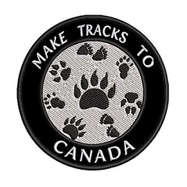 Make Tracks to Canada 3.5" Embroidery DIY Iron on/Sew-on Decorative Patches Vacation Souvenir Travel Adventure Novelty Theme