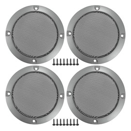 ACROPIX Universal 3" Car Speaker Grills Cover Mesh Round 3 Inch Audio Speaker Subwoofer Guard Protector Case with Mounting Screws Iron Gray - Pack of 4