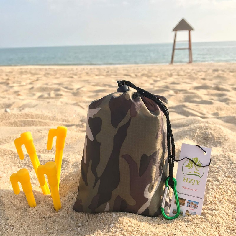 HZJOYUE Outdoor Blanket (71" x 55") -Compact, Lightweight, Sand Proof