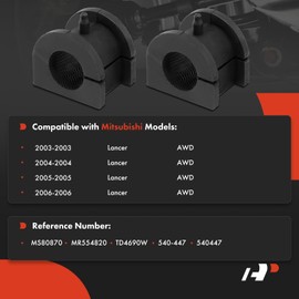 A-Premium 2 x Front Sway Bar Bushing Kit, Compatible with Mitsubishi Lancer 2003 2004 2005 2006, AWD