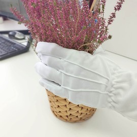 3 Pairs Gloves, Multi-Purpose Gloves, Non-Slip Gloves with 4 Finger Seams and 3 Veins, Ergonomic Gloves for Home, Garden, Work (24 cm, Polyester White, 3 Pairs)