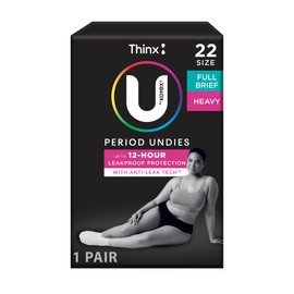 U by Kotex Thinx Period Undies Black Briefs Size 22 Heavy