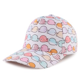 OMUKY Kids Baseball Cap Toddler Sun Hat Adjustable Summer Beach Girls Boys Caps for 2-6Years(White Fish)
