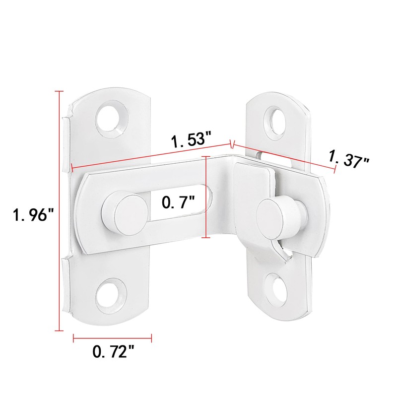 INIRET 90 Degree White Flip Barn Door Lock,Protect Privacy-Security Gate