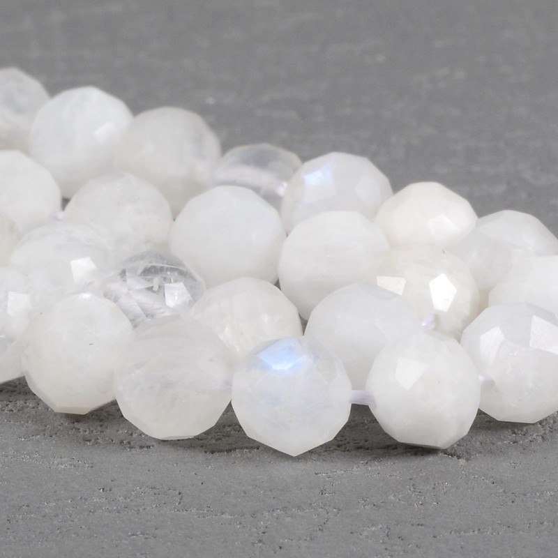 Piedra lunar de 6 mm con abalorio redondas y sueltas,