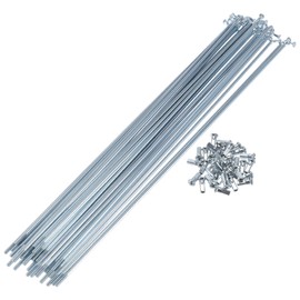 VekAuto 1 Set Bicycle Spokes 12G 272mm Length Bike Wheel Spokes Universal Carbon Steel Galvanized Silver Tone Nipple