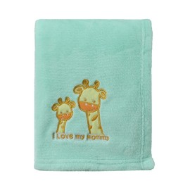 CREVENT 30''X40'' Light Cozy Plush Fluffy Warm Fleece Stroller Baby Blanket for Girls Boys Infant Toddler's Crib Cot Stroller - Green Giraffe