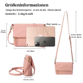 Gladdon Women's Small Shoulder Bag, Crossbody Bag, Shoulder Bag, Elegant Clutch Messenger PU Leather Bags for Daily Work, Shopping, pink, crossbody