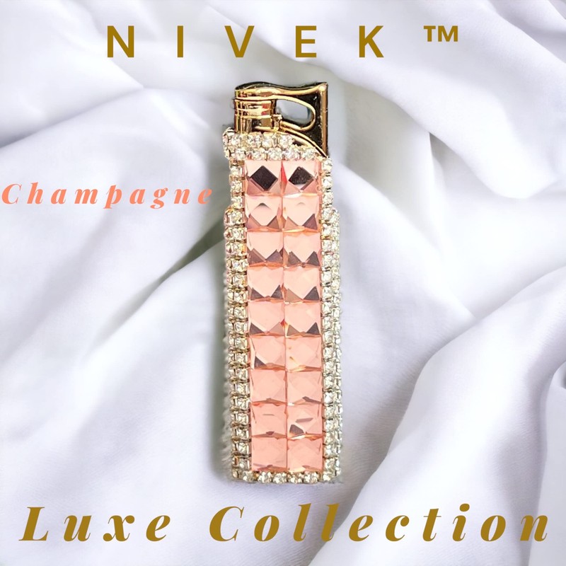 Rhinestone Bling Lighter Luxury Torch Refillable Windproof Elegant Evening Party