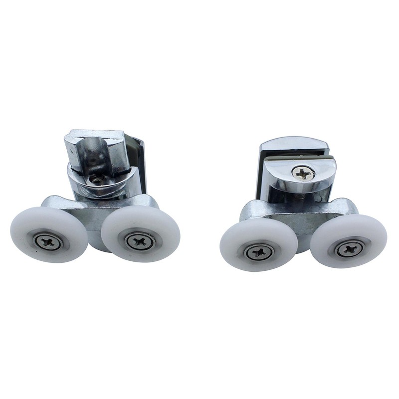 KEABATH 2pcs Shower Glass Door Rollers, Twin Wheels Runner Pulley,