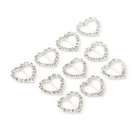 Gleader Ribbon Buckle Slider, Silver, 25x21mm, 10 Pcs