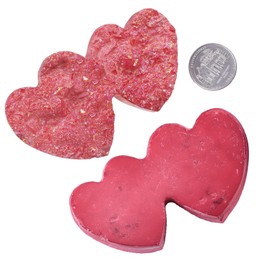 mookaitedecor Titanium Heart Shaped Crystal Geode Double Home Decoration Rock Crystal Natural Stone Reiki