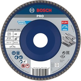 Bosch 2608607338 125 mm 40 Grit Metal Flap Disc