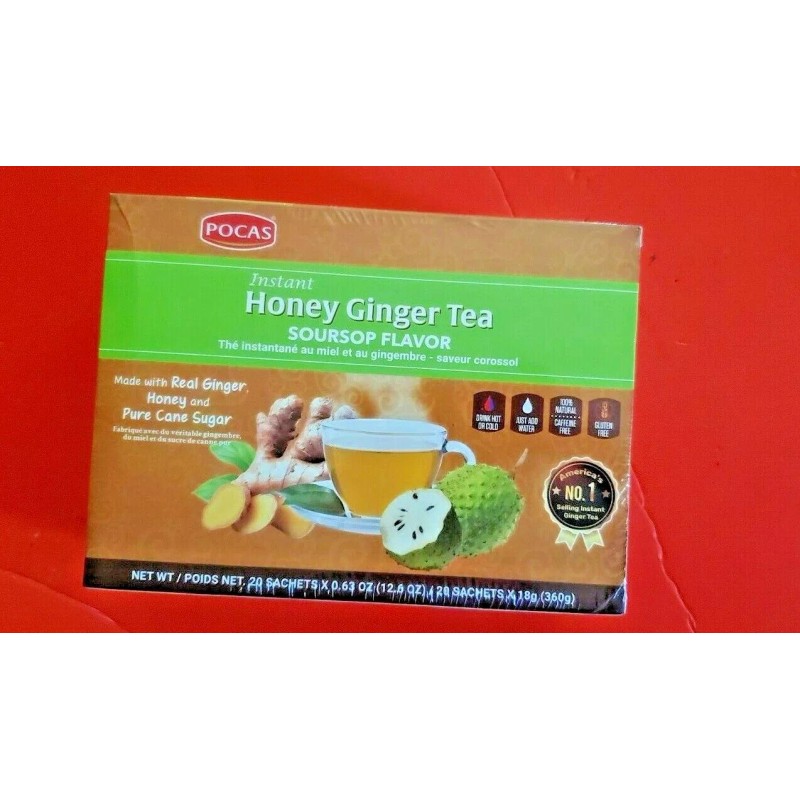 POCAS INSTANT HONEY GINGER TEA SOURSOP FLAVOR MADE WITH REALGINGER
